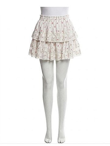 LoveShackFancy Ruffle Mini Skirt in Poppy Red (view 1)