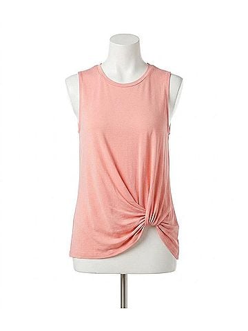 Karen Kane Sleeveless Pick-Up Top in Peach (view 1)