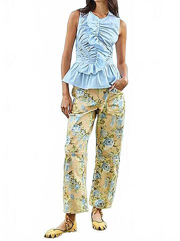 Hunter Bell Doering Seeveless Top in Blue (view 2)