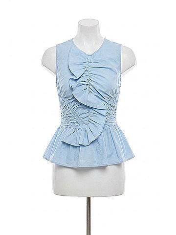 Hunter Bell Doering Seeveless Top in Blue (view 1)