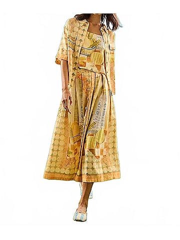 Hunter Bell Eva Midi Skirt in Yellow (view 2)