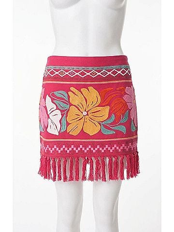 Vanessa Bruno Gelato Embroidered Skirt in Rose (view 1)