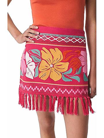 Vanessa Bruno Gelato Embroidered Skirt in Rose (view 2)