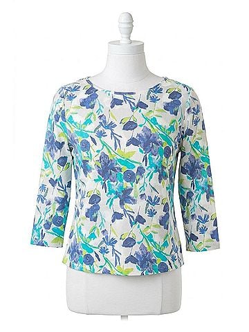 Habitat Spring Floral Everyday Tee in Indigo (view 1)