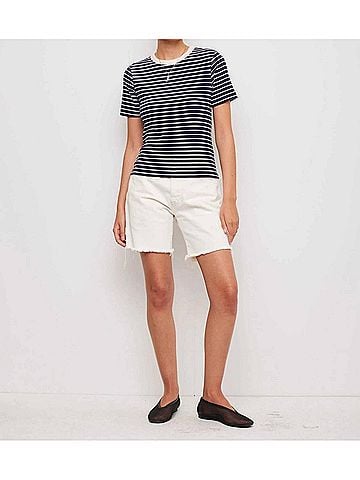 Fifteen Twenty Women's Mandy Contrast Top in Navy With Cream (view 2)