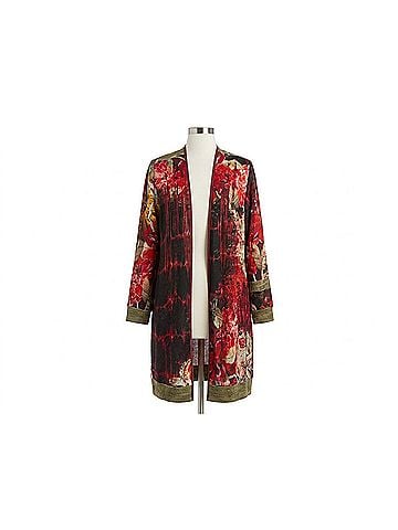 Citron Women's Long Duster in Whimsical Fan (view 1)