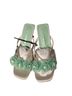 Vepose Silver Green Heels Size 6 1/2 - photo 1