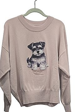 Le Lis Lelis Soft Pink Dog Graphic Sweatshirt Pullover Sweater (view 1)