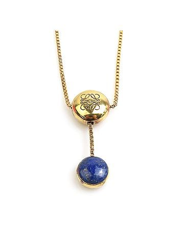 Loewe Loewe necklace, 925 sterling silver, gold and blue, women's, h32560i (view 1)