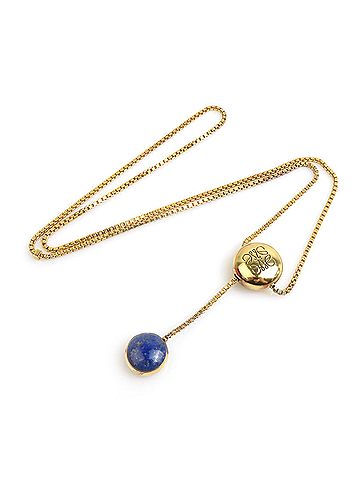 Loewe Loewe necklace, 925 sterling silver, gold and blue, women's, h32560i (view 2)
