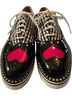 Betsey Johnson Graphic Red Black Flats Size 7 1/2 - photo 1