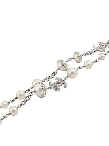 Chanel Chanel Necklace Coco Mark Faux Pearl Rhinestone A17 K CHANEL Long (view 2)