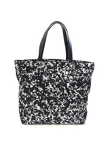 Bally Bally Wolfson Tote Bag, Black and White, Nylon Canvas Leather Shoulder Large Tote, Women's BALLY (view 2)