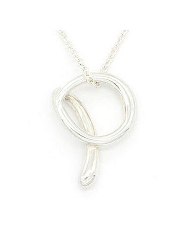 Tiffany & Co. Tiffany &amp; Co. Elsa Peretti Letter A Necklace, Sterling Silver 925 Pendant, Alphabet, Women's. (view 2)