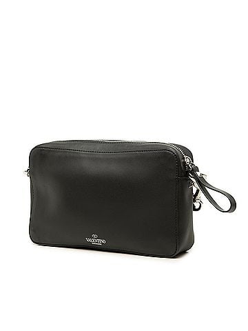 Valentino Valentino Rockstud VLTN Logo Crossbody Shoulder Bag/Clutch Bag 2-Way Black Leather Women's VALENTINO (view 2)