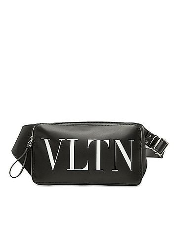 Valentino Valentino Rockstud VLTN Logo Waist Bag/Body Bag, Black Leather, Women's VALENTINO (view 1)