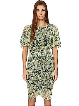 Saunders Collective Collective Ruched Floral Mini Dress Cocktail Dress (view 1)
