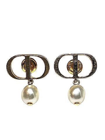 Christian Dior Christian Dior Dior Petit CD earrings, total weight 2.8g, GP faux pearl. (view 1)