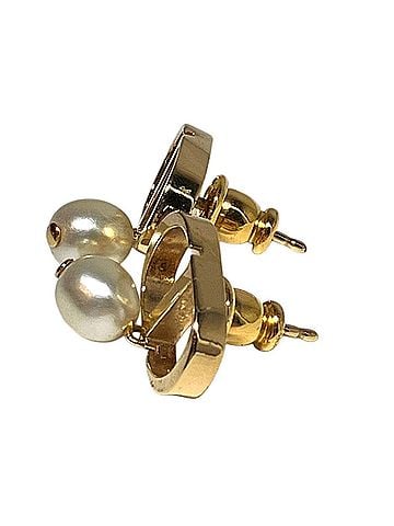 Christian Dior Christian Dior Dior Petit CD earrings, total weight 2.8g, GP faux pearl. (view 2)
