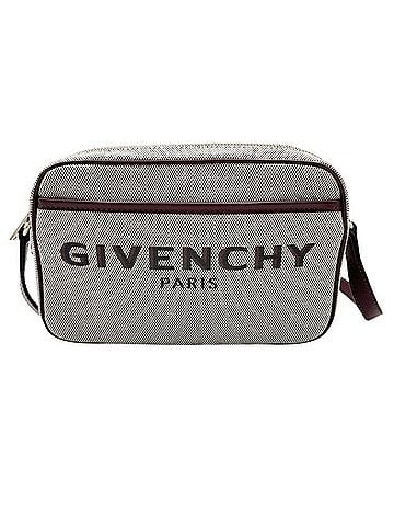 Givenchy GIVENCHY Bond Shoulder Bag, Beige/Bordeaux Canvas Leather, Women's Camera Bag (view 1)