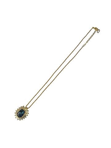 Christian Dior Christian Dior necklace, gold and blue metal, rhinestone pendant for women. (view 2)