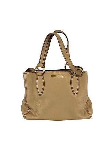Miu Miu Miu Miu Miu handbag, beige leather, women's. (view 1)