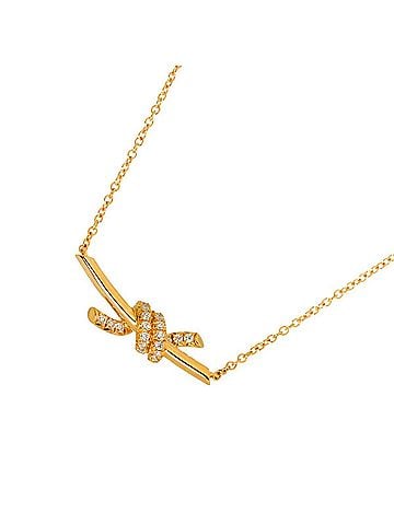 Tiffany & Co. Tiffany &amp; Co. Knot Diamond Necklace, 43cm, 18K PG Pink Gold 750. (view 1)