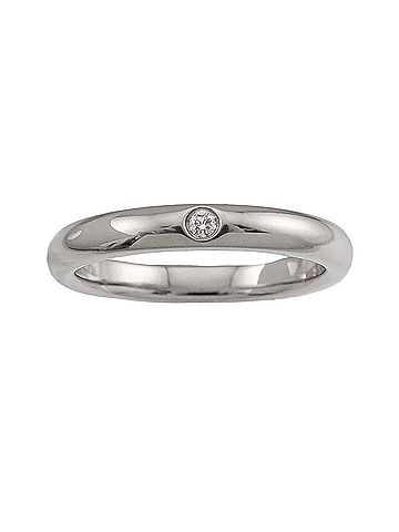 Tiffany & Co. Tiffany &amp; Co. Stacking Band Ring with 1 Diamond, Platinum. (view 2)