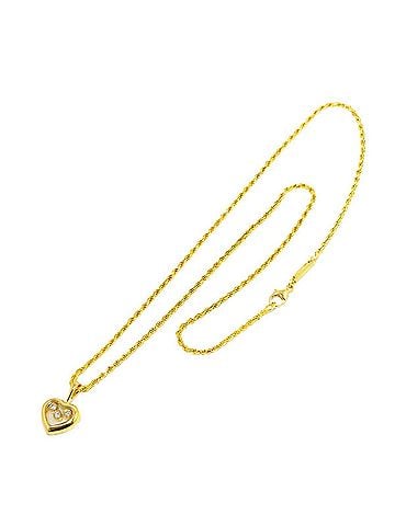 Chopard Chopard Happy Diamonds Heart Necklace, 42cm, 18K Yellow Gold (750) (view 2)