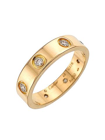 Cartier Cartier Mini Love Ring #48, Full Diamond, 18K Yellow Gold (750) (view 1)