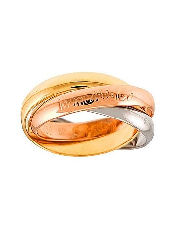 Cartier Cartier Trinity Ring, Medium MM, 18K Yellow Gold, White Pink Triple Band, Three 3 Colors, 750 Gold. (view 2)