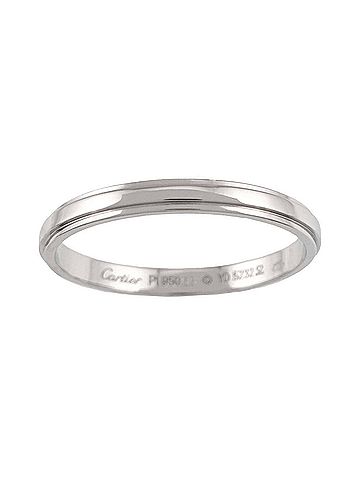 Cartier Cartier d Amour Ring #58, 2.4mm wide, Platinum. (view 2)