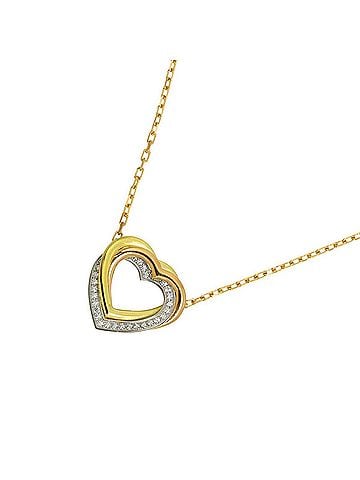 Cartier Cartier Trinity Heart Diamond Necklace, 45.5cm, 18K Yellow Gold, White Pink Gold 750, Three-Color Necklace (view 1)