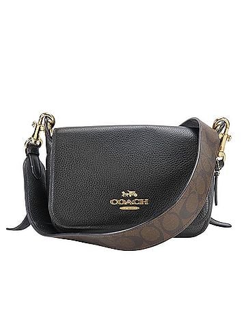 Coach Coach Signature Shoulder Bag F77979 Leather Black Dark Brown Crossbody Women's COACH (view 1)