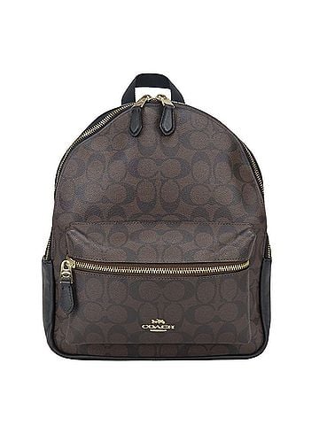 Coach Coach Signature Backpack F32200 Leather Dark Brown Black Women's COACH (view 2)