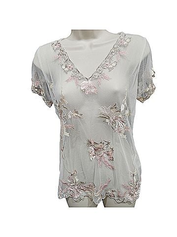 White House Black Market Black house Short Sleeve Blouse (view 1)