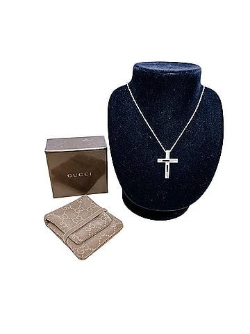 Gucci Gucci GUCCI Necklace G Cross Cutout Ag925 Silver (view 1)