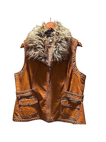 DressBarn Faux Leather Vest With Faux Fur Collar Vest (view 1)