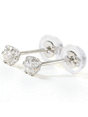 Unbranded PT900 Platinum Earrings with 0.10ct Diamonds, Total Weight 0.3g, Jewelry (view 1)