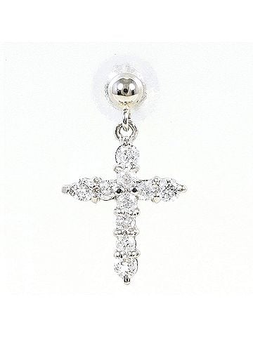 Unbranded PT900 Platinum Earring (Single Earring) with 0.15ct Diamond, Total Weight 0.9g, Jewelry (view 1)