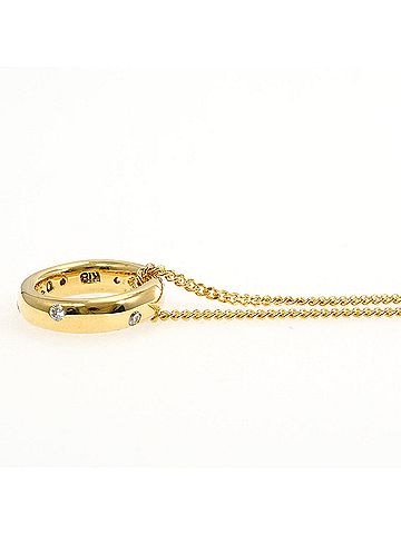 Unbranded 18K (18-karat) Yellow Gold Necklace with 0.11ct Diamond, Total Weight 6.4g, 40cm Length, Jewelry (view 2)