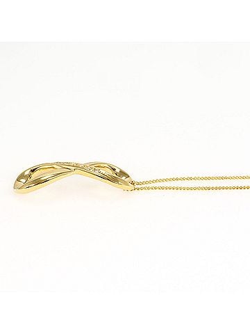 Unbranded 18K (18-karat) Yellow Gold Necklace with Diamond (carat weight not stamped), Total Weight 4.3g, 40cm, Jewelry (view 2)