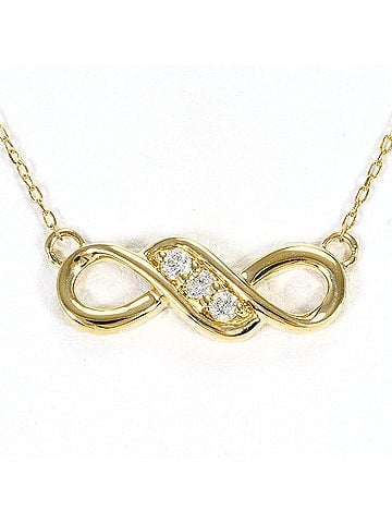 Unbranded 18K (18-karat) Yellow Gold Necklace with 0.05ct Diamond, Total Weight 1.4g, 42cm Length, Jewelry (view 1)