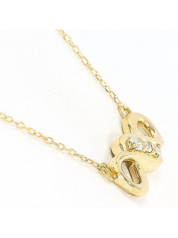 Unbranded 18K (18-karat) Yellow Gold Necklace with 0.05ct Diamond, Total Weight 1.4g, 42cm Length, Jewelry (view 2)