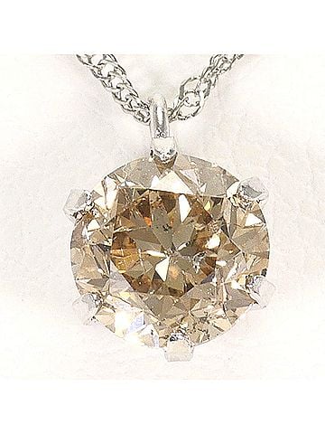 Unbranded PT999 Platinum PT850 Necklace with Brown Diamond 0.60ct, Total Weight 1.1g, 43cm, Jewelry (view 1)