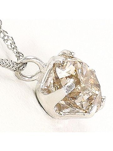 Unbranded PT999 Platinum PT850 Necklace with Brown Diamond 0.60ct, Total Weight 1.1g, 43cm, Jewelry (view 2)