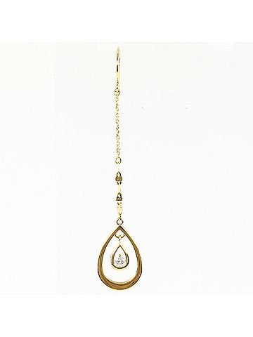 Unbranded 18K (18-karat) Yellow Gold Earring (Single Earring) with Diamond (No Carat Markings), Total Weight 0.6g, Jewelry (view 1)