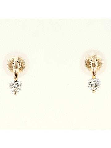 Unbranded 18K (18-karat gold) Pink Gold Earrings with 0.09ct Diamonds, Total Weight 0.7g, Jewelry (view 1)