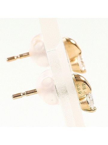 Unbranded 18K (18-karat gold) Pink Gold Earrings with 0.09ct Diamonds, Total Weight 0.7g, Jewelry (view 2)