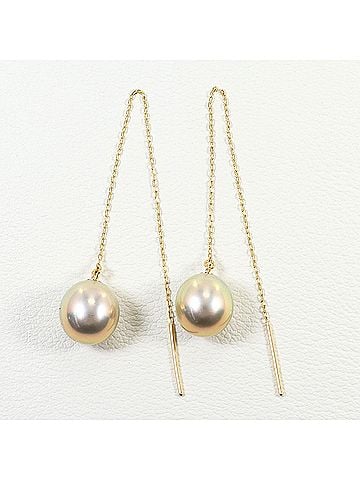Unbranded 18K (18-karat) Yellow Gold (YG) Earrings with Imitation Pearls, Total Weight 1.9g, Jewelry (view 1)